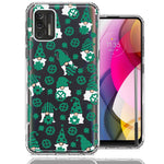 Motorola Moto G Stylus 2021 Lucky Green St Patricks Day Cute Gnomes Shamrock Polkadots Double Layer Phone Case Cover
