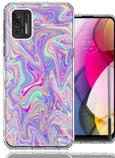 Motorola Moto G Stylus 2021 Paint Swirl Double Layer Phone Case Cover