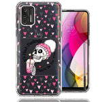Motorola Moto G Stylus 2021 Pink Dead Valentine Skull Frap Hearts If I had Feelings They'd Be For You Love Double Layer Phone Case Cover