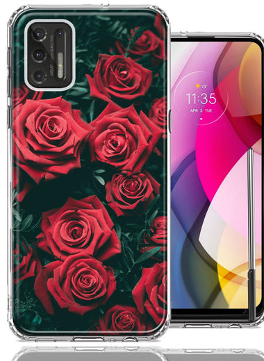 Motorola Moto G Stylus 2021 Red Roses Double Layer Phone Case Cover