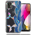 Motorola Moto G Stylus 2021 Rainbow Mermaid Tails Scales Ocean Waves Beach Girls Summer Double Layer Phone Case Cover