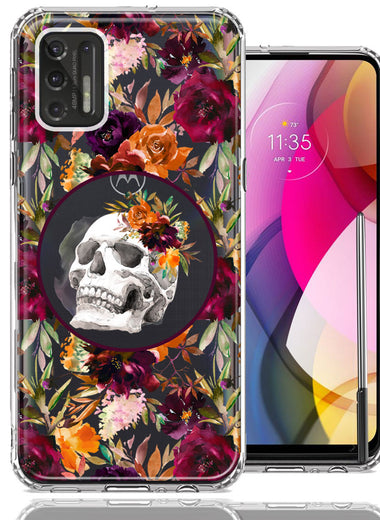 Motorola Moto G Stylus 2021 Romance Is Dead Valentines Day Halloween Skull Floral Autumn Flowers Double Layer Phone Case Cover
