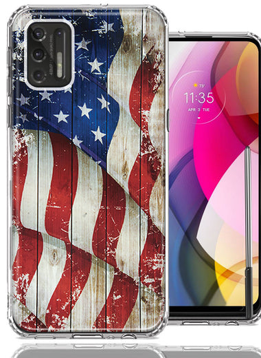 Motorola Moto G Stylus 2021 Vintage USA Flag Double Layer Phone Case Cover