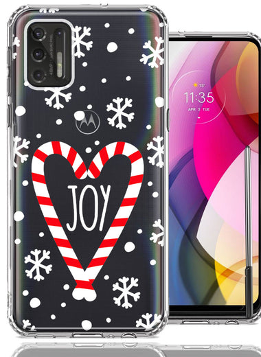 Motorola Moto G Stylus 2021 Winter Joy Snow Peppermint Candy Cane Heart Festive Christmas Double Layer Phone Case Cover