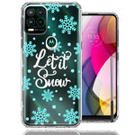 Motorola Moto G Stylus 5G Christmas Holiday Let It Snow Winter Blue Snowflakes Design Double Layer Phone Case Cover