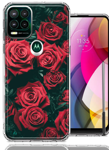 Motorola Moto G Stylus 5G 2021 Red Roses Double Layer Phone Case Cover