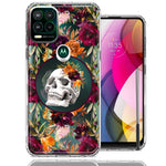 Motorola Moto G Stylus 5G Romance Is Dead Valentines Day Halloween Skull Floral Autumn Flowers Double Layer Phone Case Cover