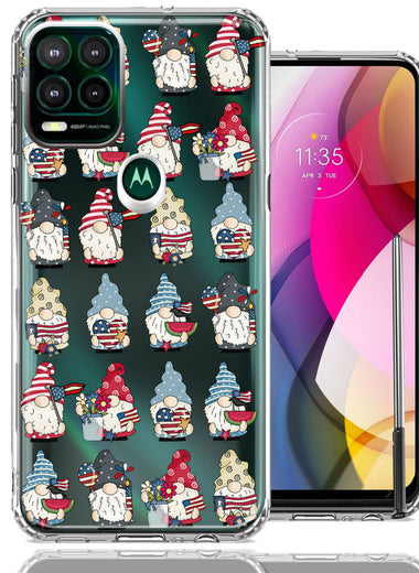 Motorola Moto G Stylus 5G USA Fourth Of July American Summer Cute Gnomes Patriotic Parade Double Layer Phone Case Cover