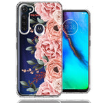 For Motorola Moto G Stylus 2020 Blush Pink Peach Spring Flowers Peony Rose Phone Case Cover