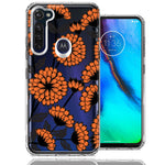 Motorola Moto G Stylus Orange Chrysanthemum Flowers Design Double Layer Phone Case Cover