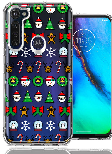 Motorola Moto G Stylus Classic Christmas Polka Dots Santa Snowman Reindeer Candy Cane Design Double Layer Phone Case Cover