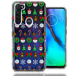 Motorola Moto G Stylus Classic Christmas Polka Dots Santa Snowman Reindeer Candy Cane Design Double Layer Phone Case Cover