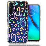 Motorola Moto G Stylus Leopard Easter Bunny Candy Colorful Rainbow Double Layer Phone Case Cover