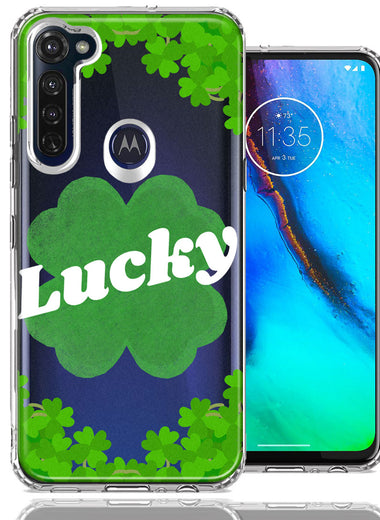 Motorola Moto G Stylus Lucky St Patrick's Day Shamrock Green Clovers Double Layer Phone Case Cover