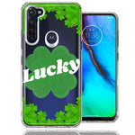 Motorola Moto G Stylus Lucky St Patrick's Day Shamrock Green Clovers Double Layer Phone Case Cover
