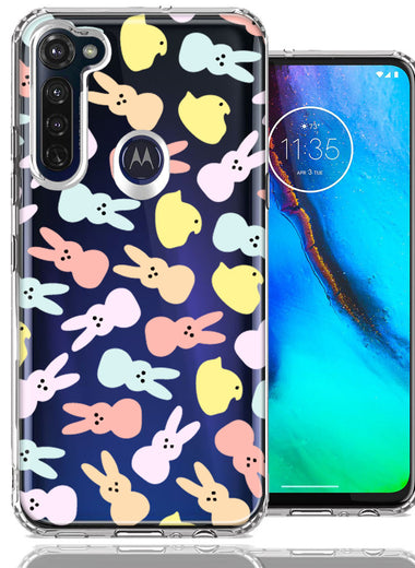 Motorola Moto G Stylus Pastel Easter Polkadots Bunny Chick Candies Double Layer Phone Case Cover