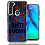 Motorola Moto G Stylus Anti Social Roses Design Double Layer Phone Case Cover
