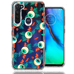 Motorola Moto G Stylus Halloween Creepy Tropical Eyeballs Design Double Layer Phone Case Cover