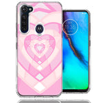 Motorola Moto G Stylus Pink Gem Hearts Design Double Layer Phone Case Cover