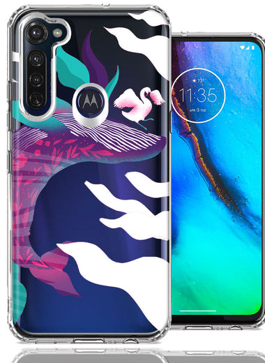 Motorola Moto G Stylus Mystic Floral Whale Design Double Layer Phone Case Cover