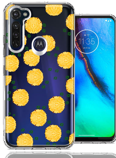 Motorola Moto G Stylus Tropical Pineapples Polkadots Design Double Layer Phone Case Cover