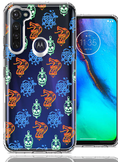Motorola Moto G Stylus Snakes Skulls Roses Design Double Layer Phone Case Cover