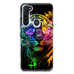 Motorola Moto G Stylus Neon Rainbow Swag Tiger Hybrid Protective Phone Case Cover