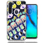 Motorola Moto G Stylus 70's Yin Yang Hippie Happy Peace Stars Design Double Layer Phone Case Cover