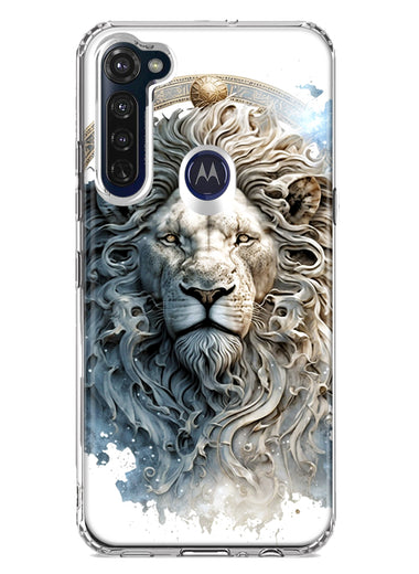 Motorola Moto G Stylus Abstract Lion Sculpture Hybrid Protective Phone Case Cover