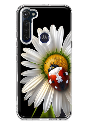 Motorola Moto G Stylus Cute White Daisy Red Ladybug Double Layer Phone Case Cover