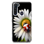 Motorola Moto G Stylus Cute White Daisy Red Ladybug Double Layer Phone Case Cover