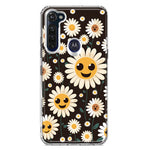 Motorola Moto G Stylus Cute Smiley Face White Daisies Double Layer Phone Case Cover