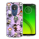 Motorola E5 Plus/G7 Power Classic Haunted Horror Halloween Nightmare Characters Spider Webs Design Double Layer Phone Case Cover