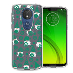 Motorola E5 Plus/G7 Power Lucky Green St Patricks Day Cute Gnomes Shamrock Polkadots Double Layer Phone Case Cover