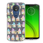 Motorola E5 Plus/G7 Power Pastel Easter Cute Gnomes Spring Flowers Eggs Holiday Seasonal Double Layer Phone Case Cover