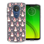 Motorola E5 Plus/G7 Power Pink Blush Valentines Day Flower Hearts Gnome Characters Cute Double Layer Phone Case Cover
