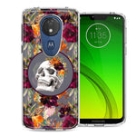 Motorola E5 Plus/G7 Power Romance Is Dead Valentines Day Halloween Skull Floral Autumn Flowers Double Layer Phone Case Cover