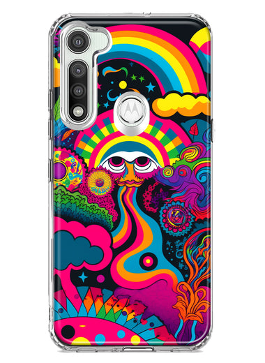 Motorola Moto G Fast Psychedelic Trippy Hippie Night Walk Hybrid Protective Phone Case Cover