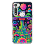 Motorola Moto G Fast Neon Rainbow Psychedelic UFO Alien Planet Hybrid Protective Phone Case Cover