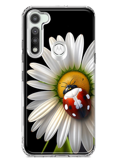 Motorola Moto G Fast Cute White Daisy Red Ladybug Double Layer Phone Case Cover