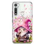 Motorola Moto G Fast Cute Pink Cherry Blossom Gnome Spring Floral Flowers Double Layer Phone Case Cover