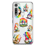 Motorola Moto G Fast Colorful Neon Glow Rainbow Gnomes Painting Hybrid Protective Phone Case Cover