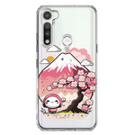 Motorola Moto G Fast Kawaii Manga Pink Cherry Blossom Fuji Mountain Mochi Girl Hybrid Protective Phone Case Cover
