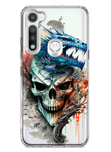 Motorola Moto G Fast Fantasy Blue Dragon Dream Skull Double Layer Phone Case Cover