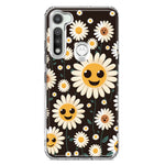Motorola Moto G Fast Cute Smiley Face White Daisies Double Layer Phone Case Cover