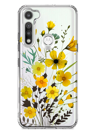 Motorola Moto G Fast Yellow Summer Flowers Floral Hybrid Protective Phone Case Cover