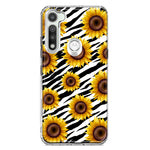 Motorola Moto G Fast White Zebra Sunflowers Polkadots Double Layer Phone Case Cover