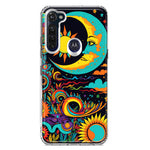 Motorola Moto G Stylus Neon Rainbow Psychedelic Indie Hippie Indie Moon Hybrid Protective Phone Case Cover