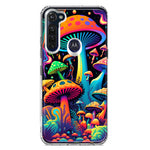 Motorola Moto G Stylus Neon Rainbow Psychedelic Indie Hippie Mushrooms Hybrid Protective Phone Case Cover