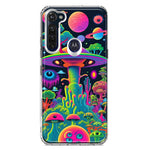 Motorola Moto G Stylus Neon Rainbow Psychedelic UFO Alien Planet Hybrid Protective Phone Case Cover